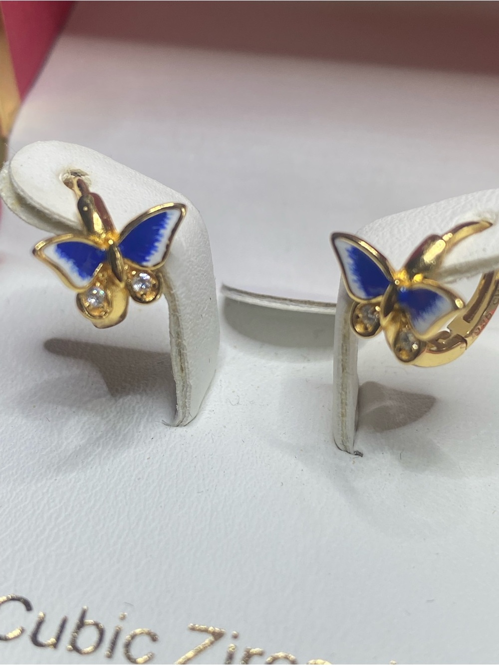 New Rachel Zoe 925 Blue Butterfly Hoop Earrings